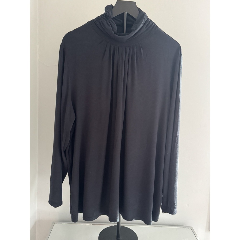 Jessica‎ London Black Cowl Neck Tunic Top Women's 26/28 Flowy Soft Stretch